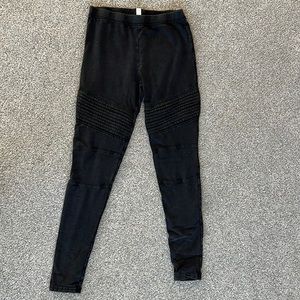 Moto style leggings.